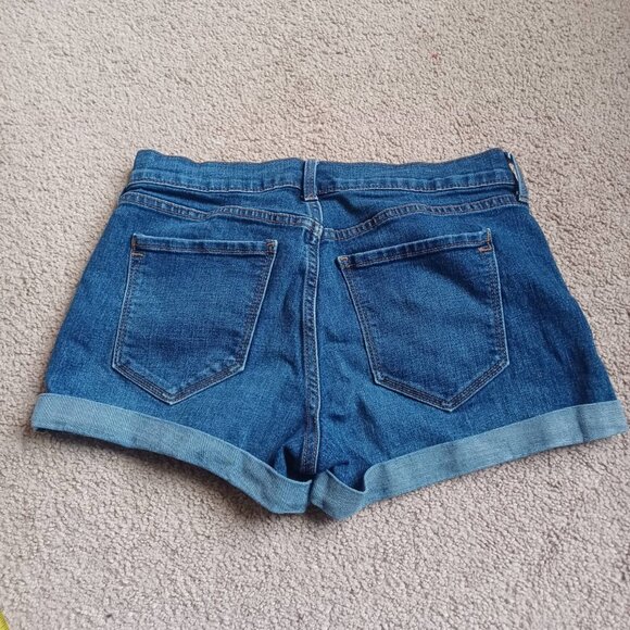 Old Navy Denim BoyFriend Shorts Women's Sz 2 Cuffed‎ Stretch Mid Rise - Picture 2 of 7